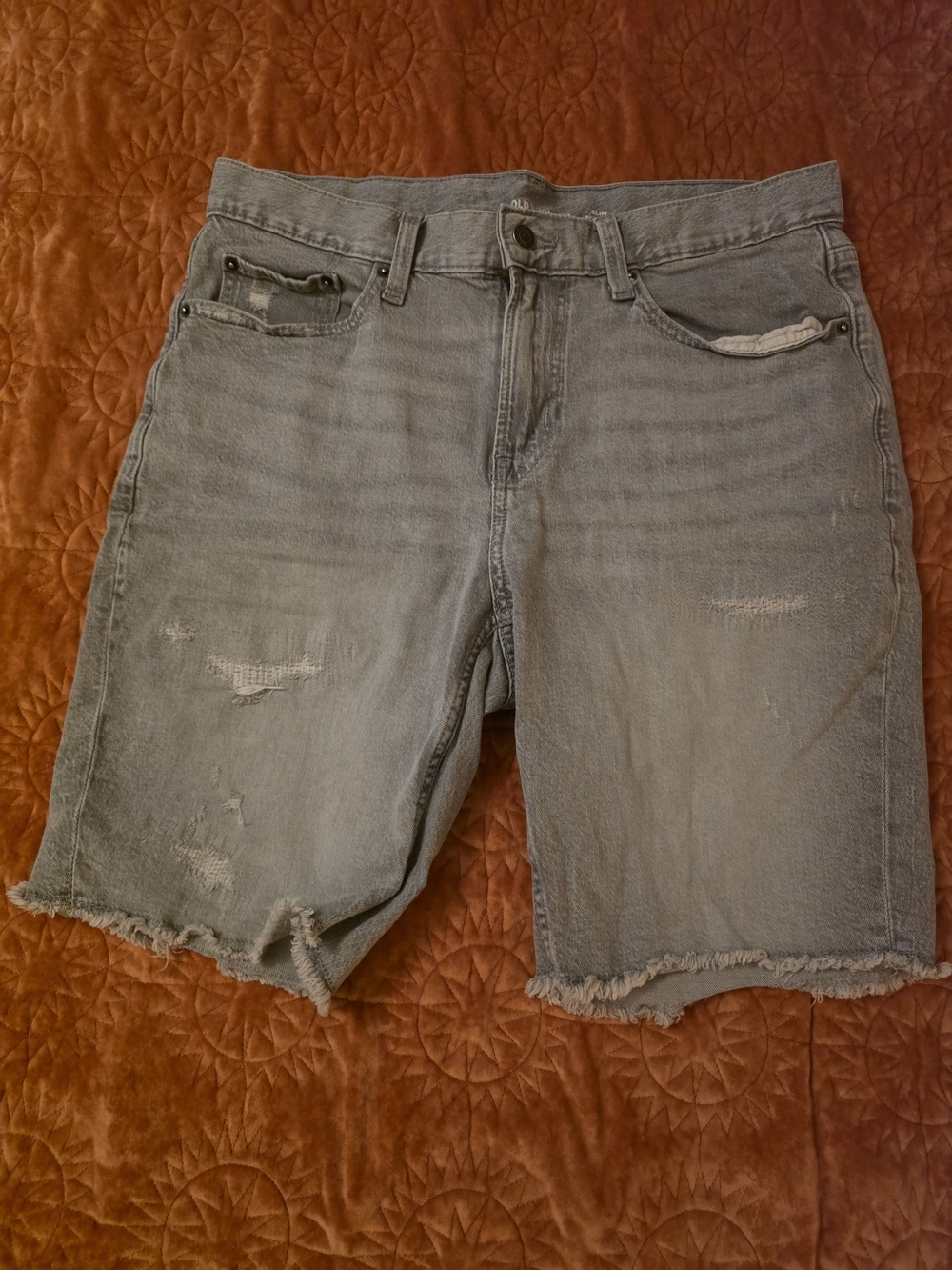Old Navy Light Blue Men's Distressed Denim Shorts